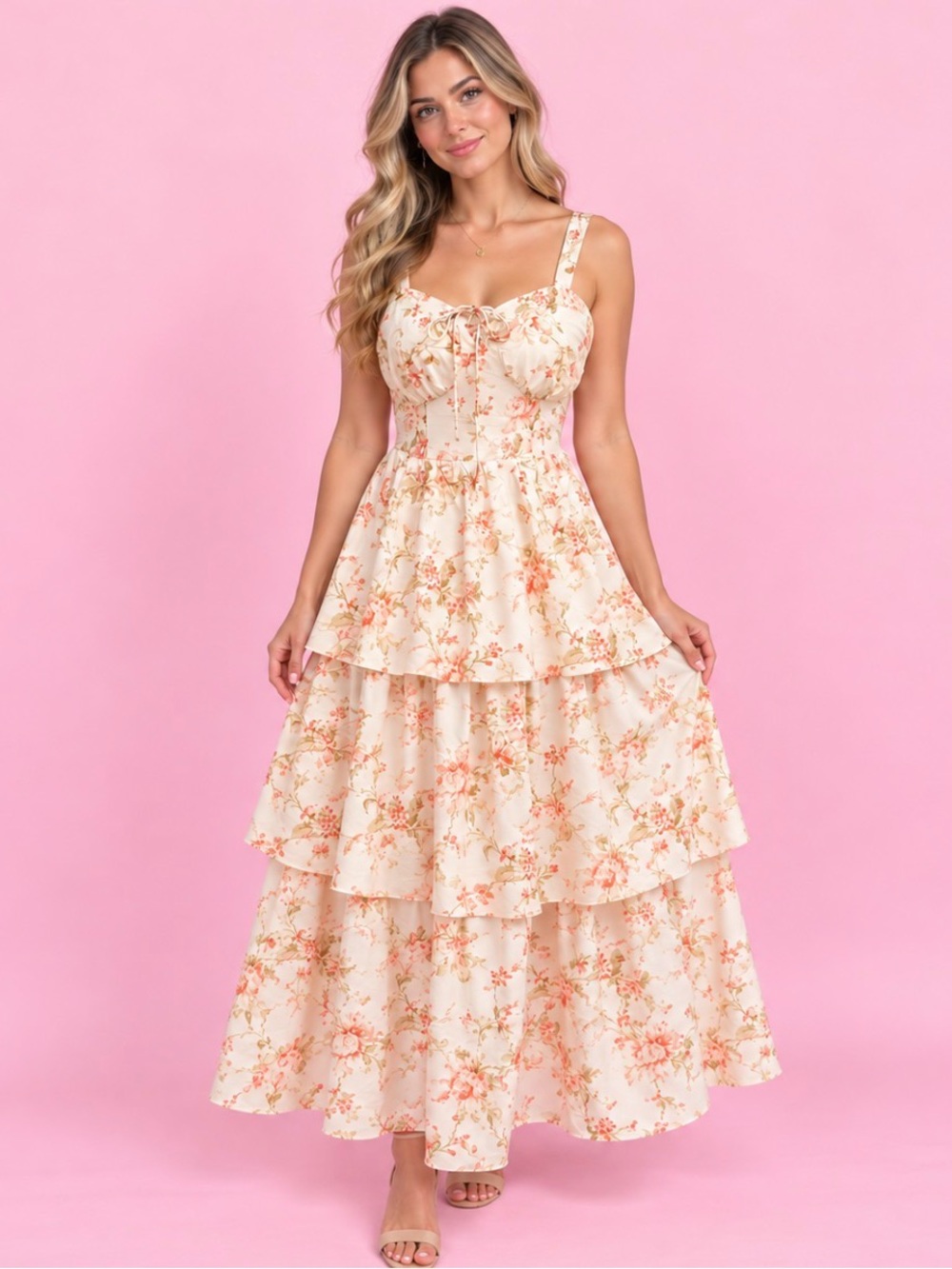 🌸 Scarlet Darkness Floral Corset Maxi Dress – Size 10 🌸